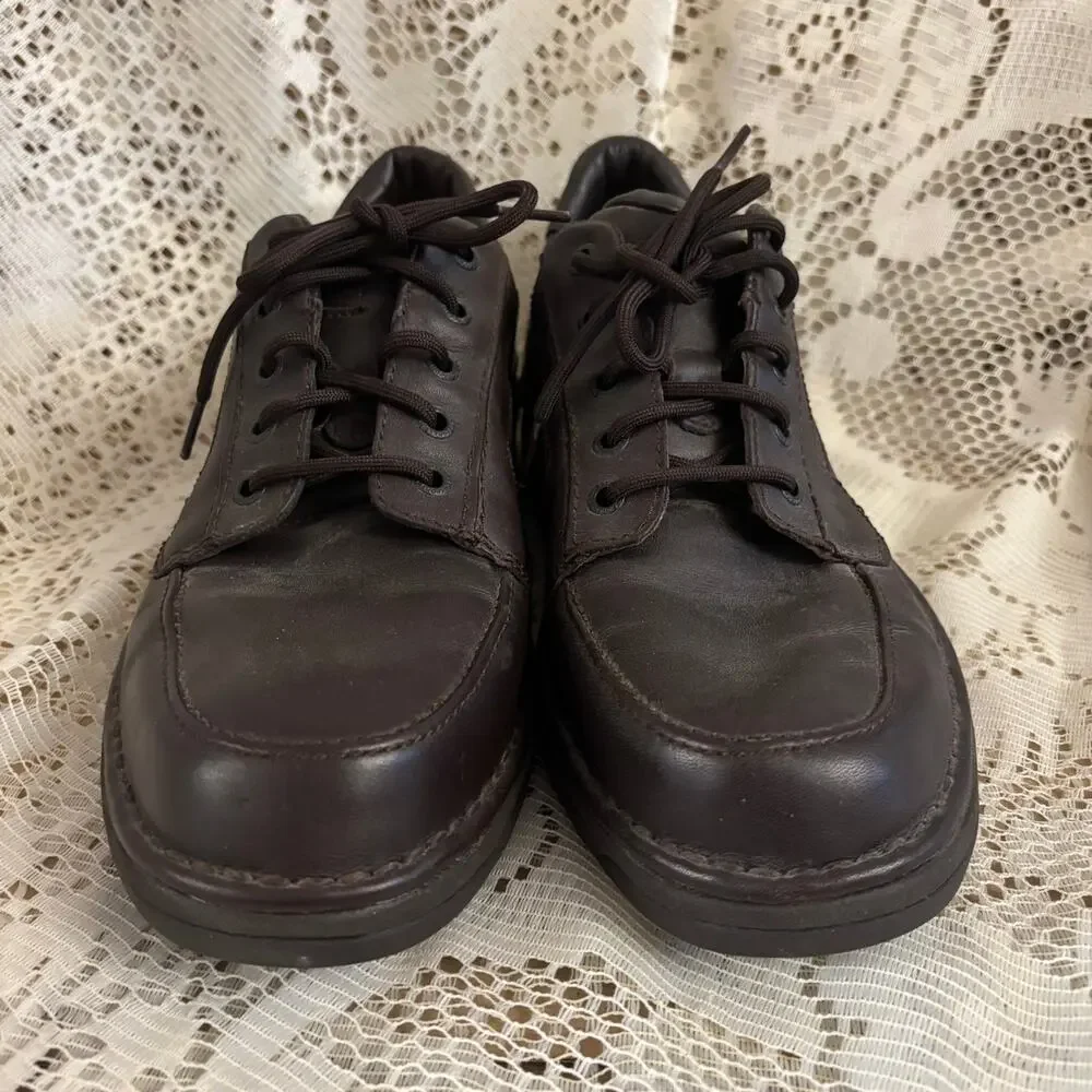 Rockport Men's US 10.5 W Dark Brown Leather Casual Walking Oxfords Shoes